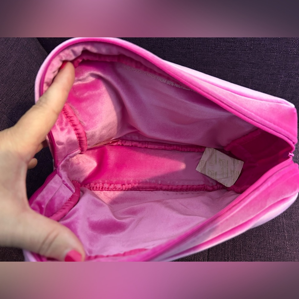Valentino Pink Velvet Clutch with Embossed Logo NWOT - Picture 8 of 11